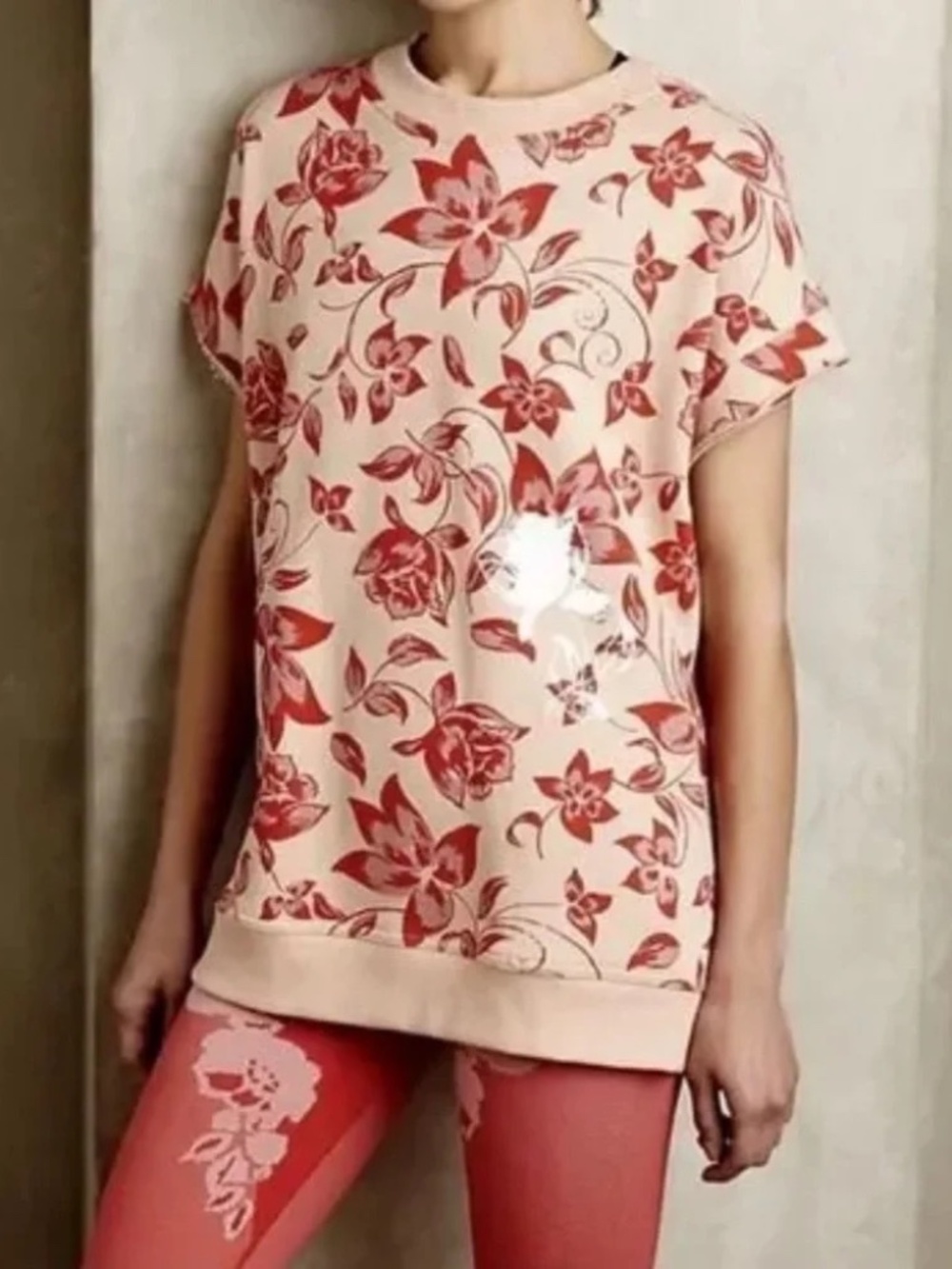 Anthropologie Adidas Stella McCartney floral sweatshirt  NWOT